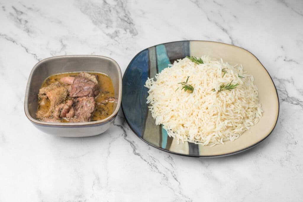 White Rice with Pepper Soup