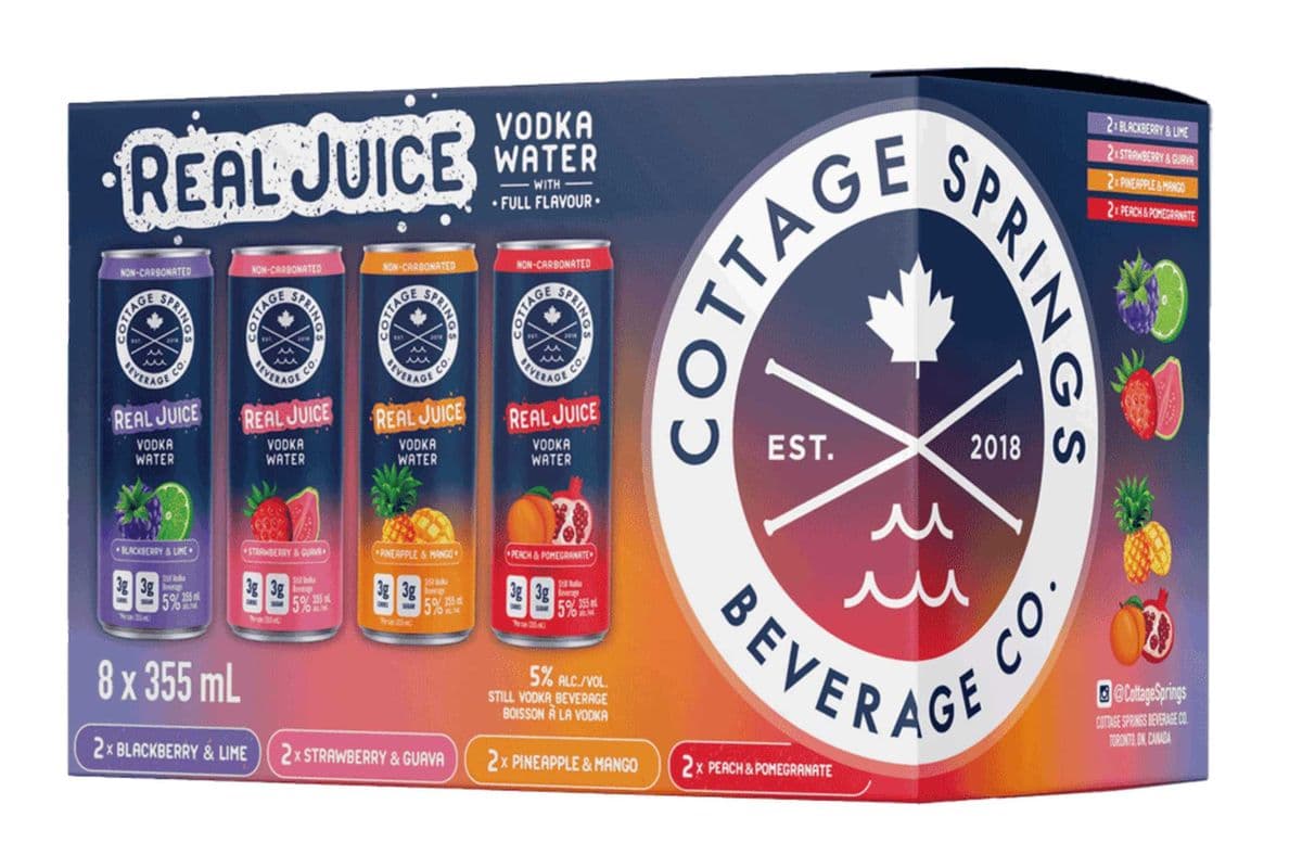 Cottage Springs Real Juice Vodka Water Mixed Pack (12 x 355ml can)