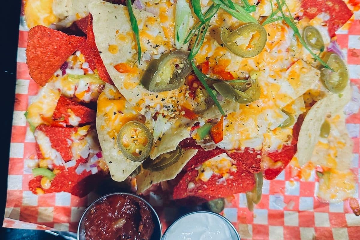Veggie Loaded Cheese Nachos
