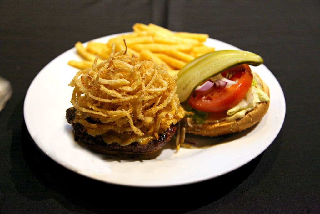 Crispy Onion and Cheese Burger