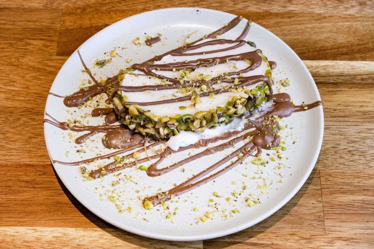Pistachio Ice Cream Roll Slice