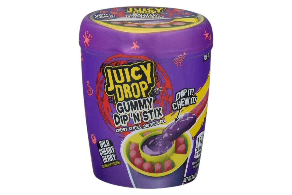 Juicy Drop Gummy Dip'N Stix Wild Cherry Berry (96gm) (140 Cal)