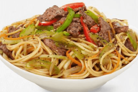 Shanghai Noodles with Black Pepper Beef