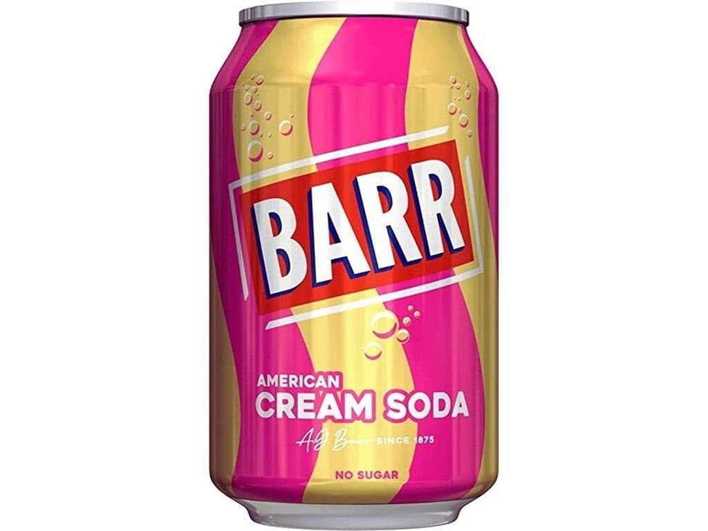 Barrs Cream Soda UK Zero Sugar 330ml Soft Drink