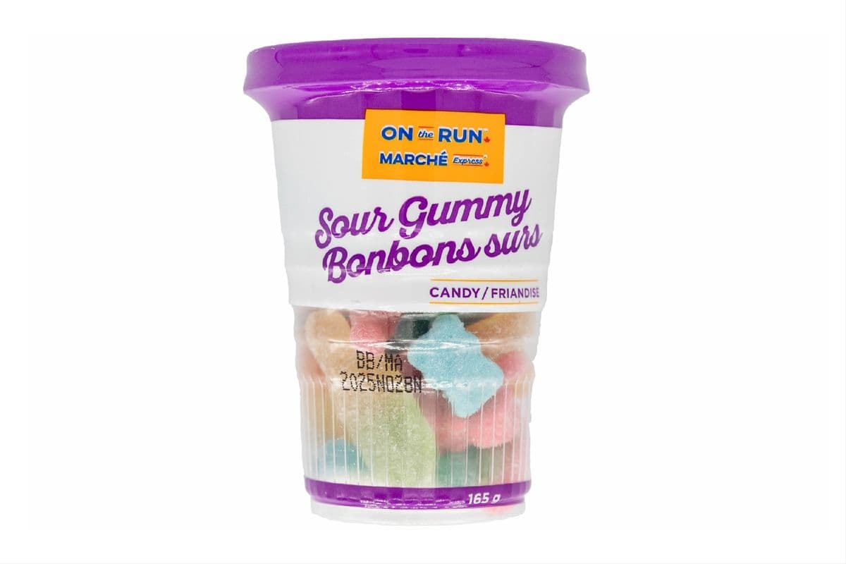 On The Run Sour Gummy Candy Cup (165g) 77385