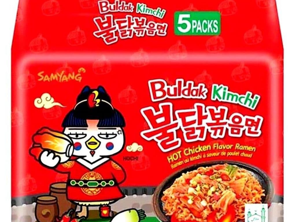 Buldak Kimchi Spicy Chicken Stir-Fried Ramen (5-Pack)