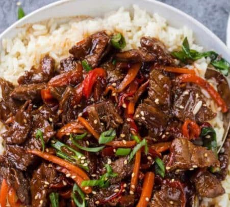 High End Ginger Beef and Rice