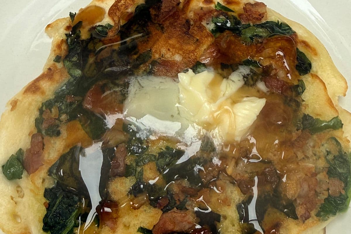 Spinach and Bacon Pan Cakes