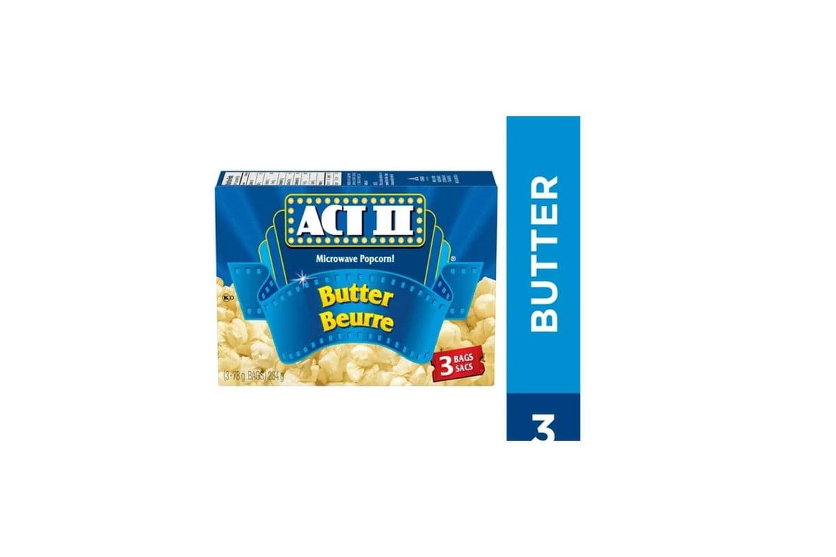 ACTII Microwave Gourmet Popcorn - Butter Flavour, 3 x 78 g (234GM)