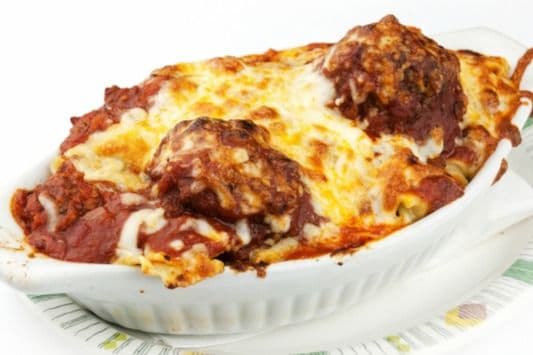 Lasagna with Meatballs and Sauce