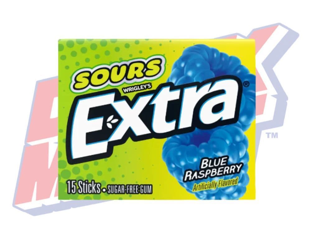 Extra Sour Blue Raspberry Gum - 15pk