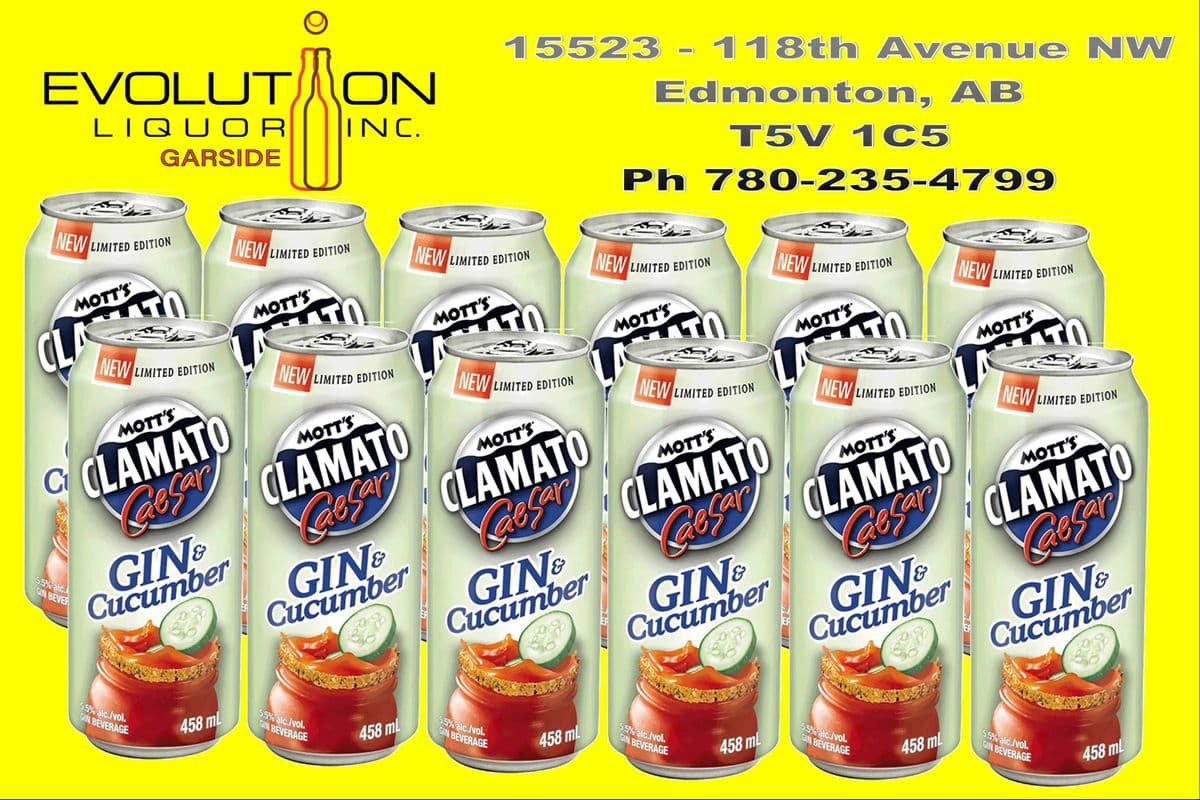 Mott's Clamato Caesar Cucumber Gin C458-12 (12 x 458ml Can)
