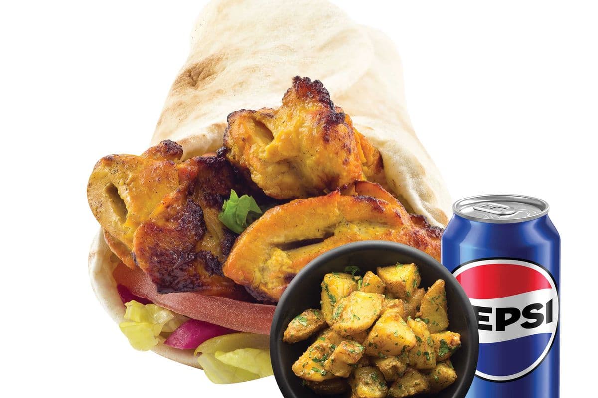 Large Chargrill BBQ Chicken Kebab Wrap Combo
