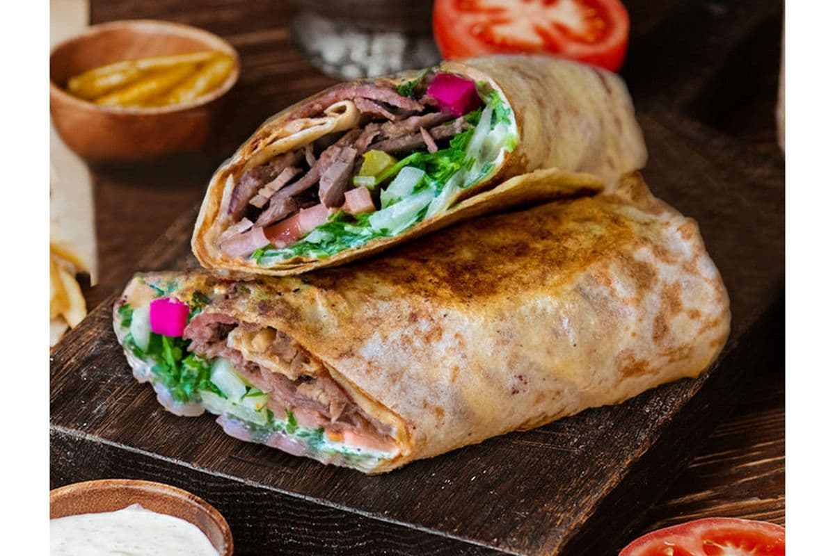 Beef Shawarma Saj Wrap (Footlong)