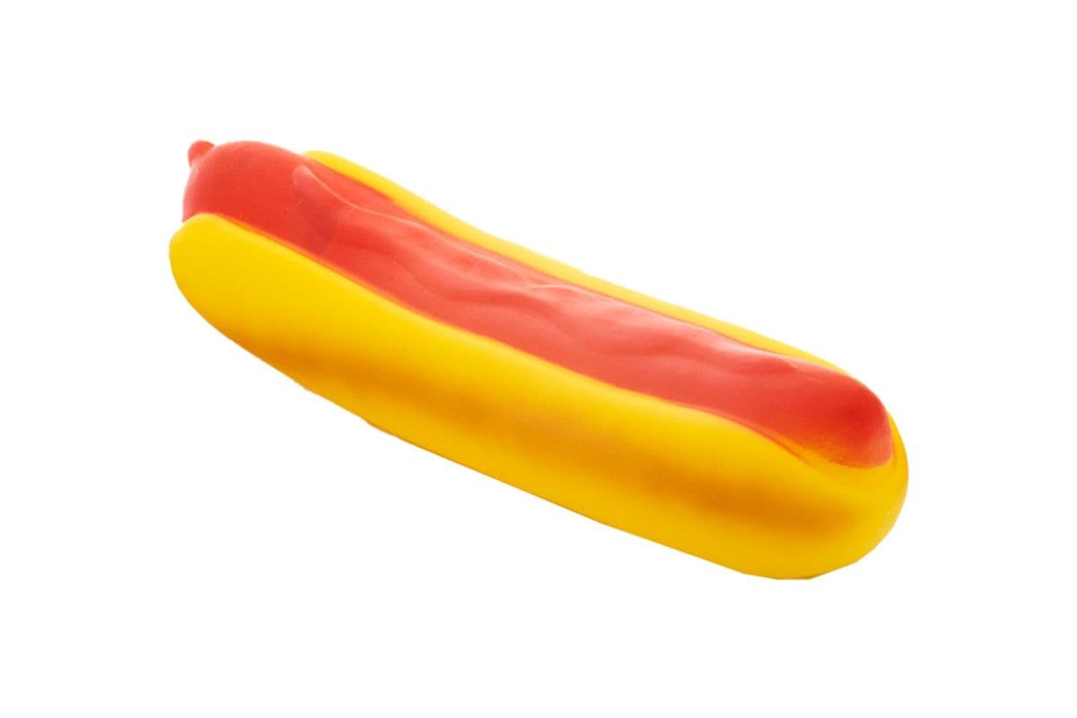 6.5" Pampered Pal Hotdog Vinyl Dog Toy