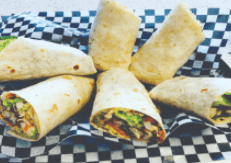 Chicken Caesar Wrap with fries