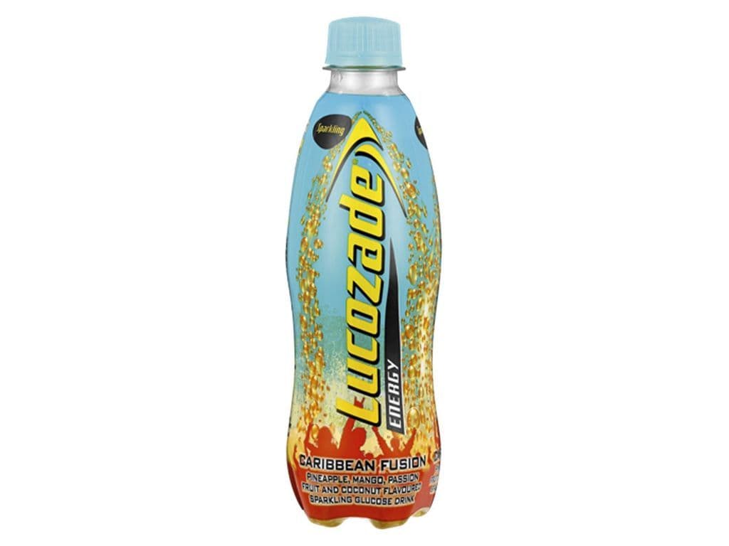 Lucozade Caribbean Fusion Sparkling Energy Drink 360ml Made in Trinidad