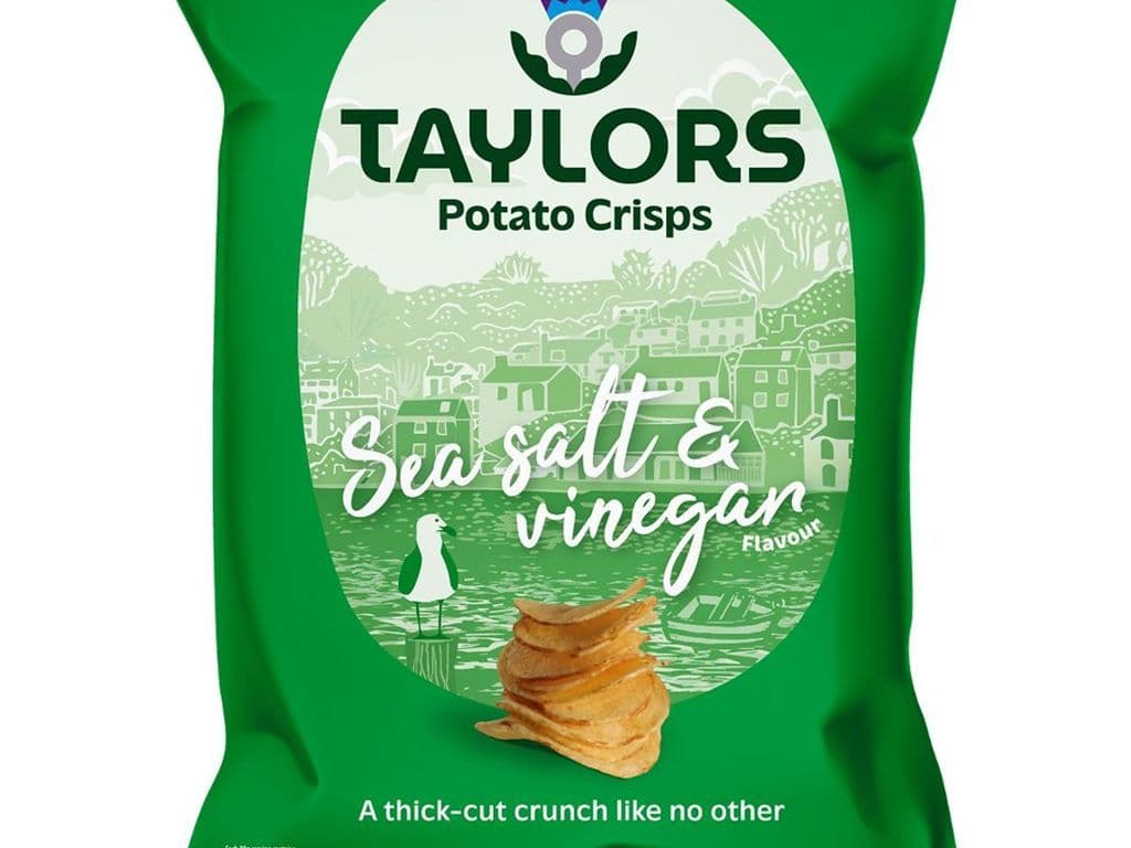 Taylors Crisps Sea Salt and Vinegar Crisps UK 150g Chips Family Owned