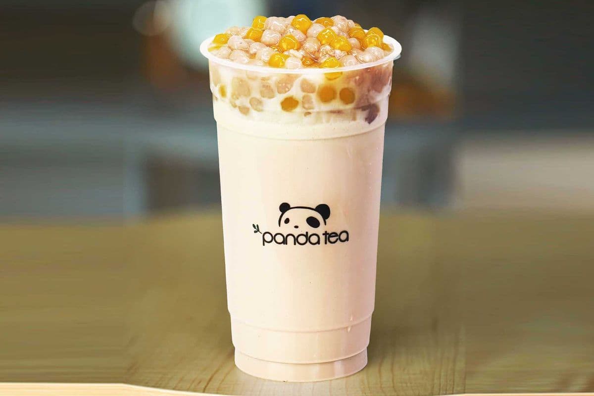 Taro Balls milk green tea 芋圓奶綠