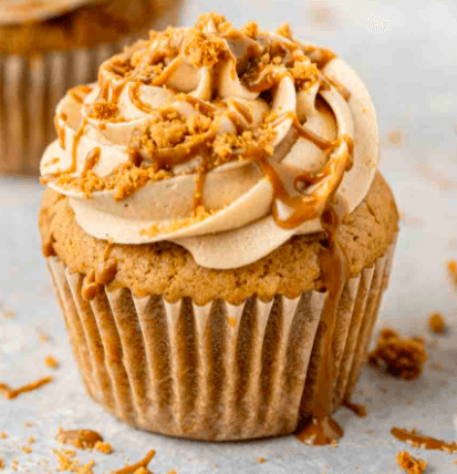 Each Vanilla Biscoff Cupcake