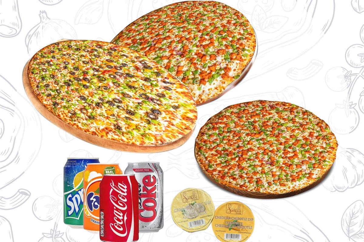 Three Medium Pizzas