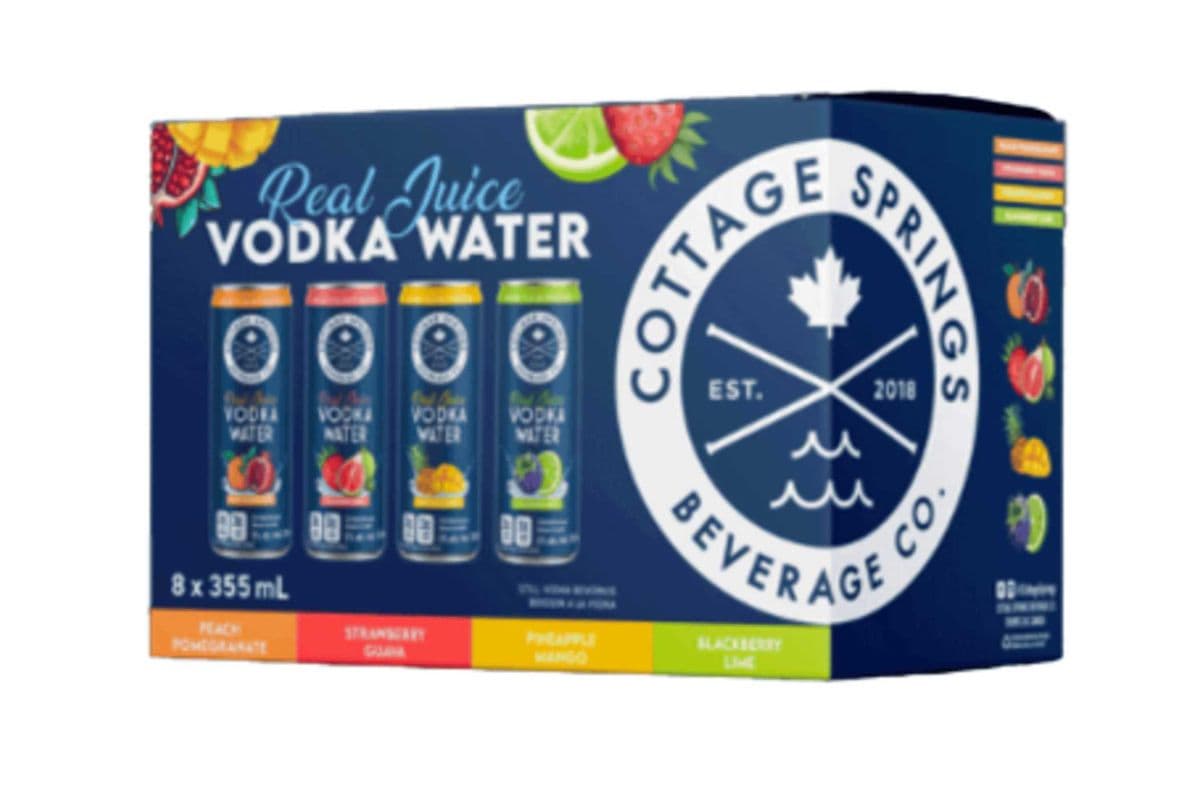 Cottage Spring Real Juice Vodka Water (12 x 355 ml Cans)