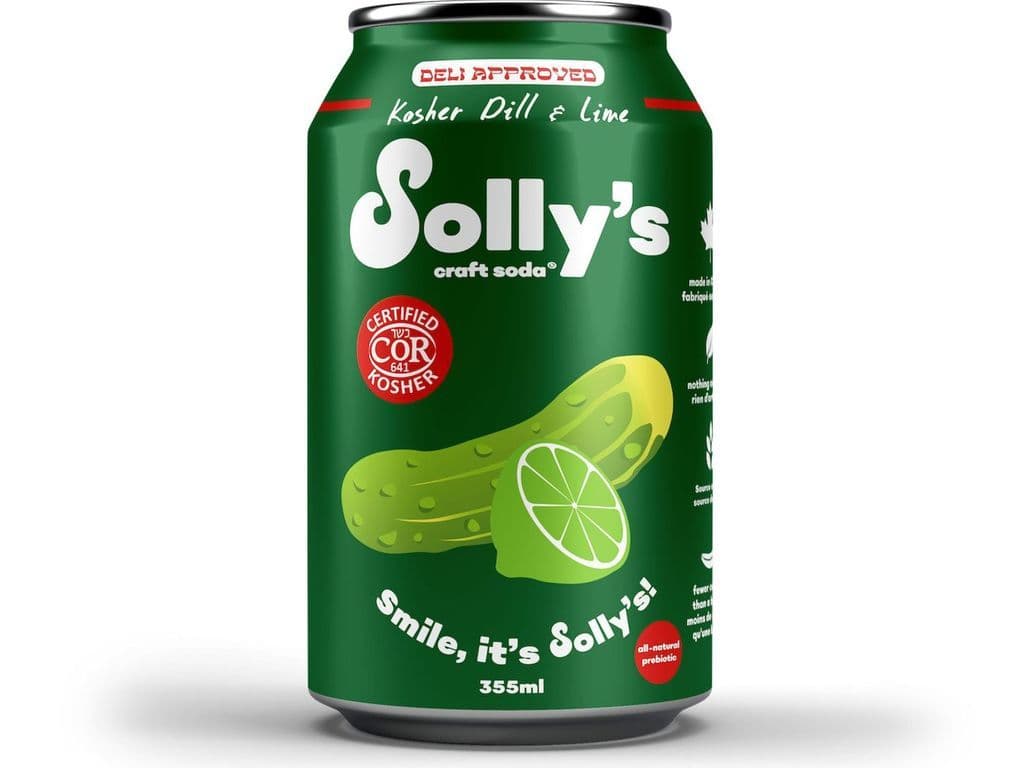 Sollys Kosher Dill Pickle and Lime Soda Pop 355ml Drink