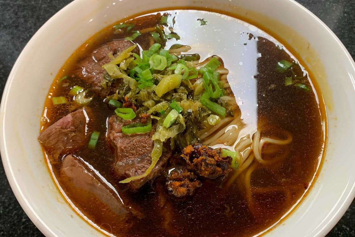 Extra Spicy Braised Beef Noodle Soup麻辣牛肉麵