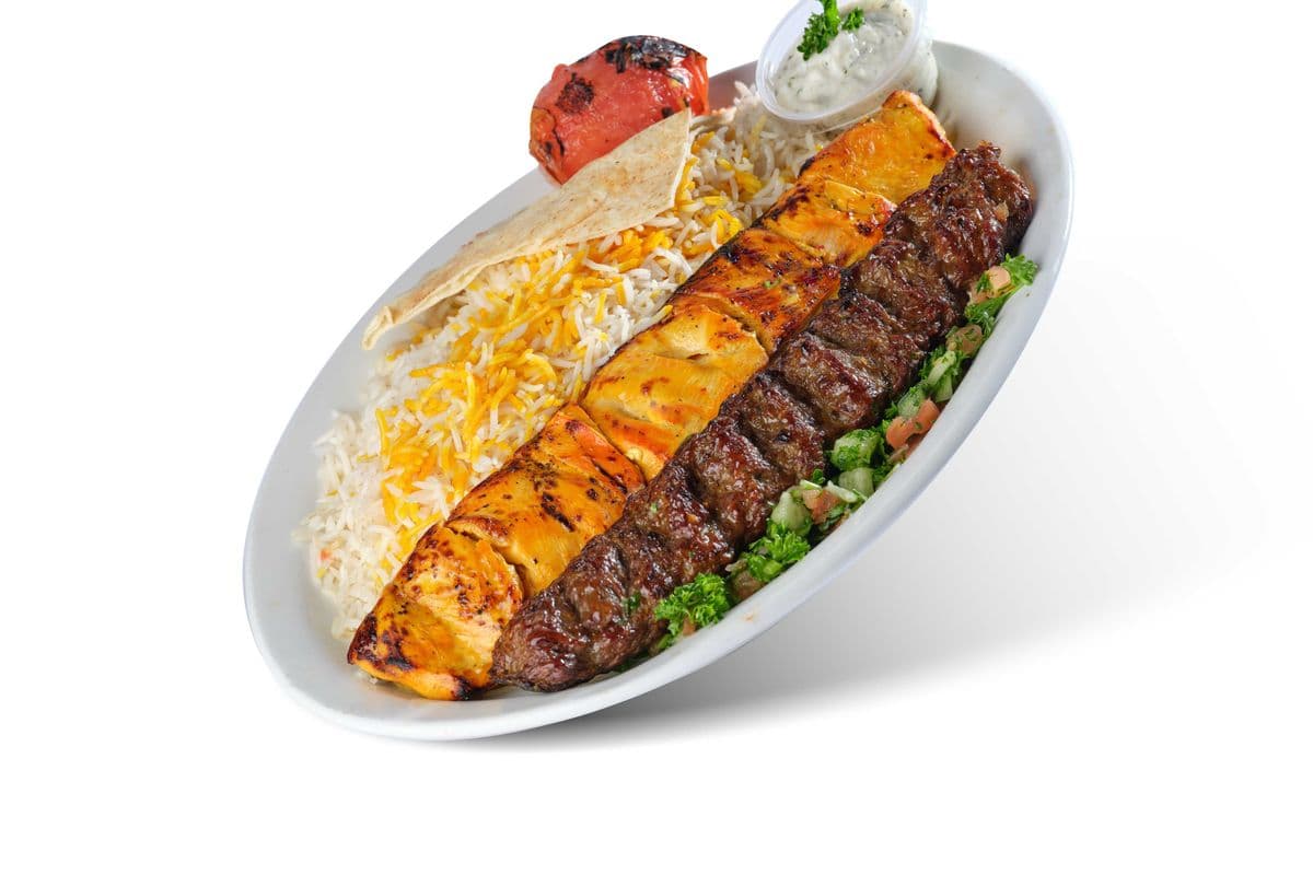 chicken and ground beef kabob