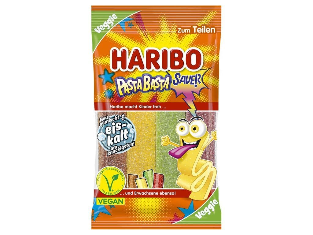Haribo Pasta Basta Sour Strips Vegan Candy Gummies 160g Candies