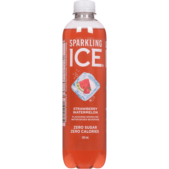 Sparkling Ice Boisson Aromatisée a Base D' eau Pétillante Fraise et Melon D'Eau 503ml/ Sparkling Ice Flavored Water Strawberry & Watermelon 503ml