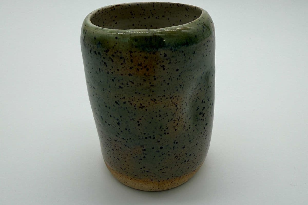 Jade green thumbprint tumbler