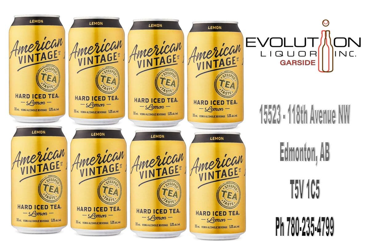 American Vintage Hard Iced Tea Lemon C355-08 (8 x 355ml Can)