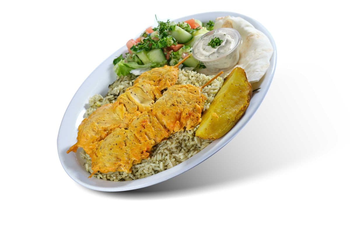 15. Chicken Souvlaki Plate