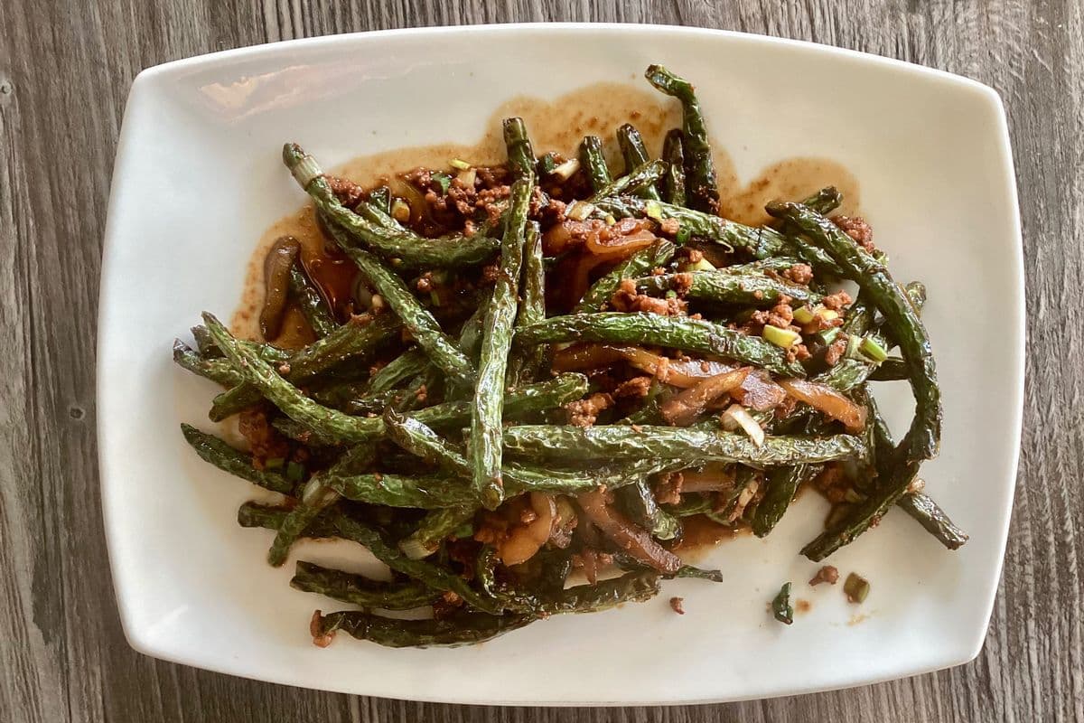 Dry Cooked Green Beans with Minced Chicken