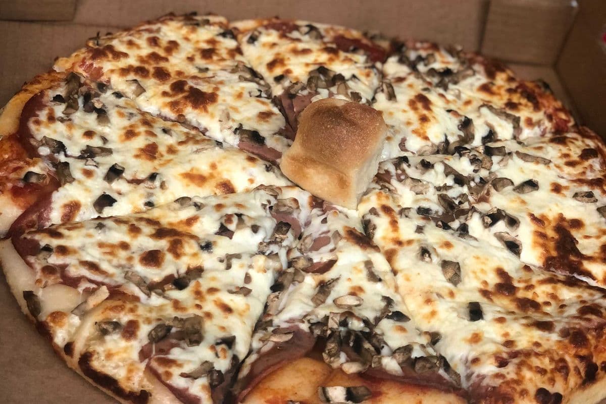 6. 14" Ham and Mushroom Pizza