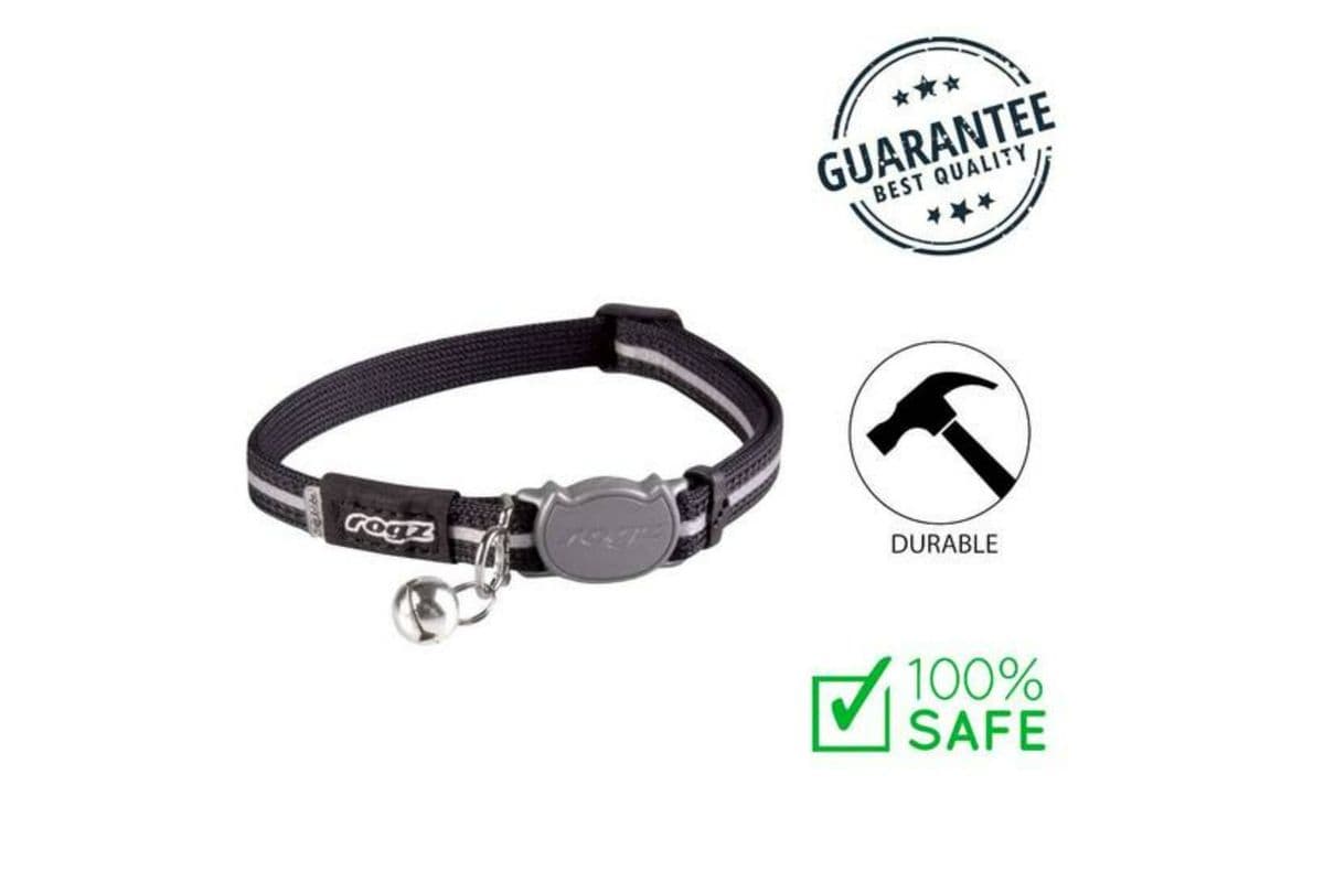 Rogz Alley Cat Safety Release Collar Black