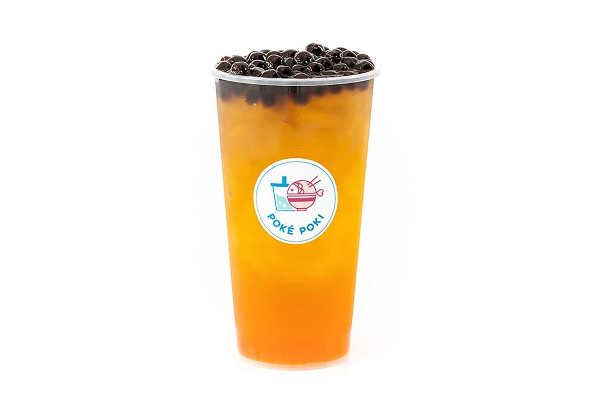 Passion Fruit Tea with Tapioca Pearls and Lychee Jelly / Thé aux Fruits de la Passion avec Perles de Tapioca et Gelée de Litchi