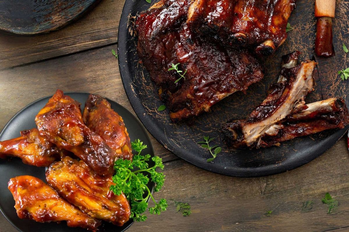 Fire Grilled Dino Beef Ribs and Wings