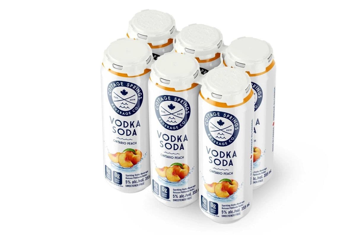 COTTAGE SPRINGS PEACH VODKA SODA 6CAN (1 x 355ML)