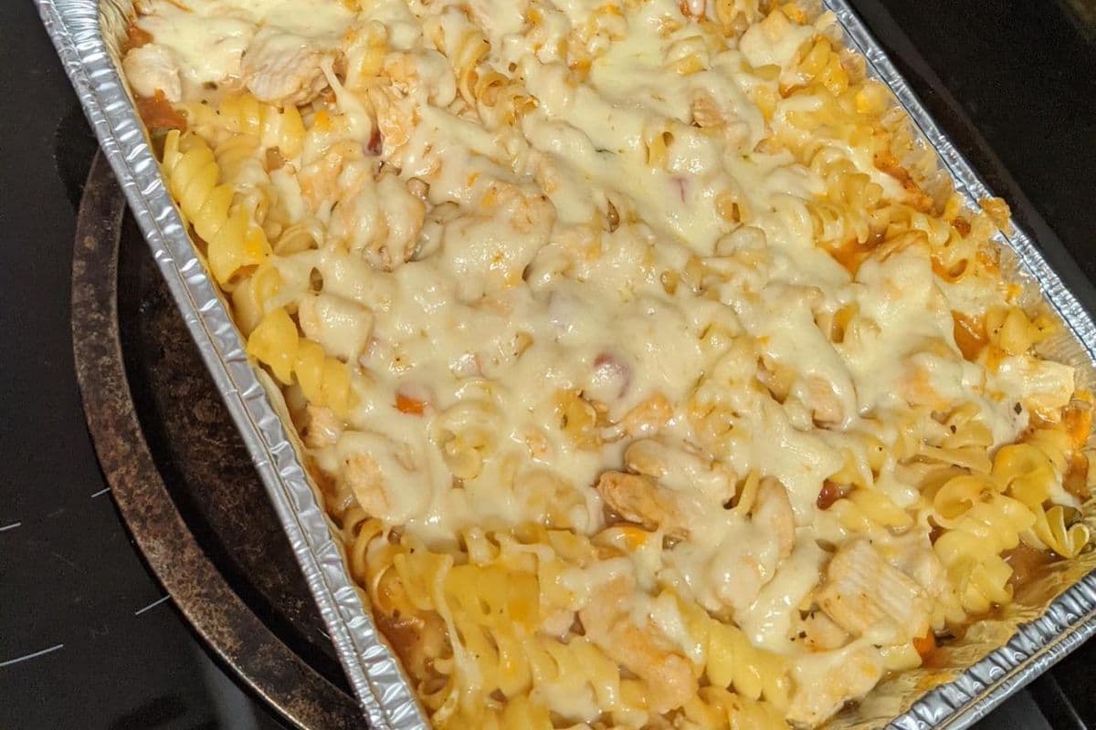 Authentic Italian Chicken Rotini Primavera Alfredo
