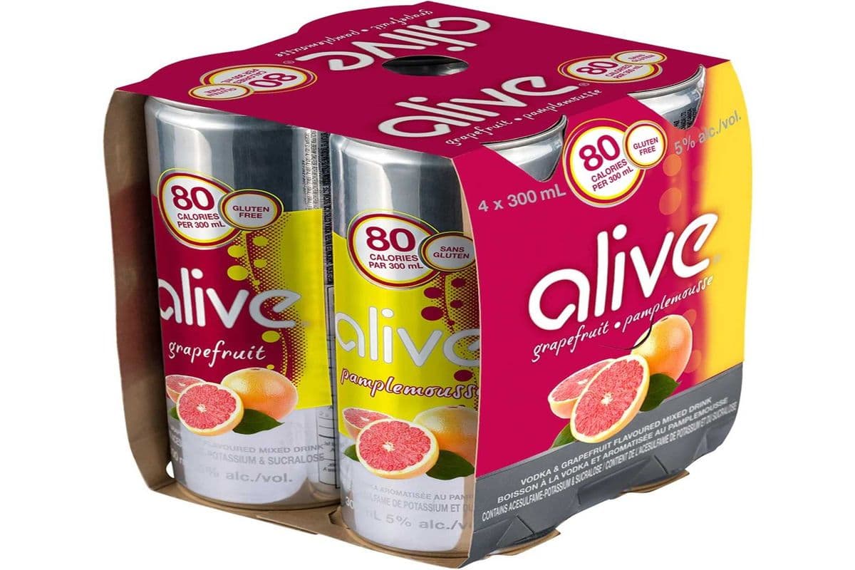 ALIVE GRAPEFRUIT & POMEGRANATE SUGER FREE 4 CANS (4 x 300ML)