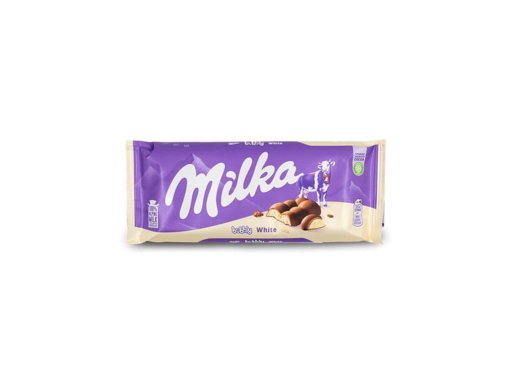 Milka Bubbly White Creamy European Chocolate Bar