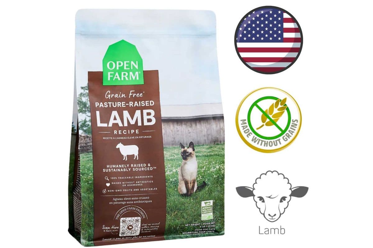 Open Farm - Grain Free Pasture-Raised Lamb Dry Cat Food - 4 lb
