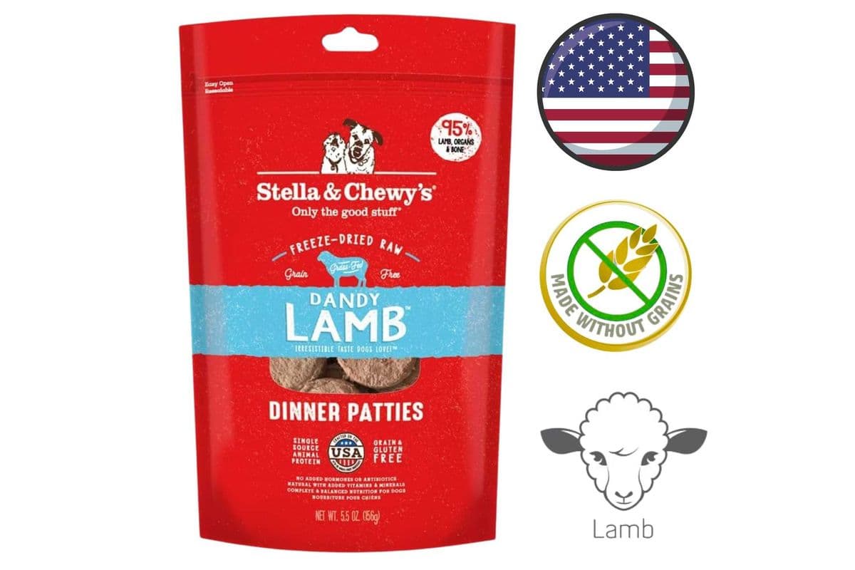Stella & Chewy's - Dandy Lamb Dinner Patties Freeze Dried Raw Dog Food - 5.5 Oz