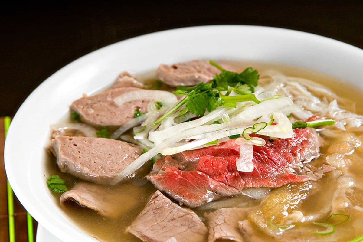 23. Rare Beef and Beef Balls with Rice Noodle Soup