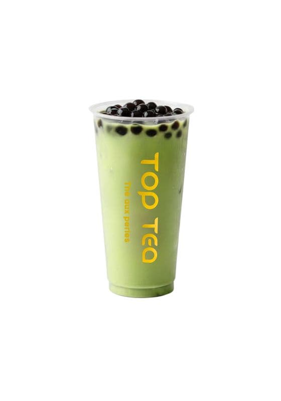 T2 Matcha milk tea with tapioca / /Thé au lait Matcha avec tapioca