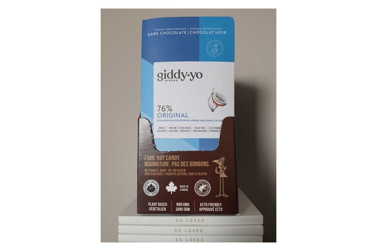 ORIGINAL 76% DARK CHOCOLATE, BOX OF 20 x 60g BARS, ORGANIC & VEGAN. FREE OF PEANUTS, DAIRY, GLUTEN, SOY (Box of 20 - 60g bars)