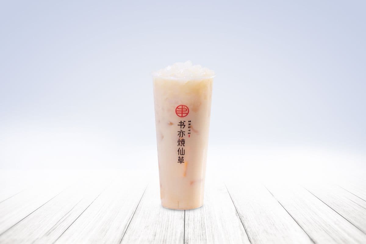 Thé au lait avec gelée noix coco / Coconut Jelly Milk Tea