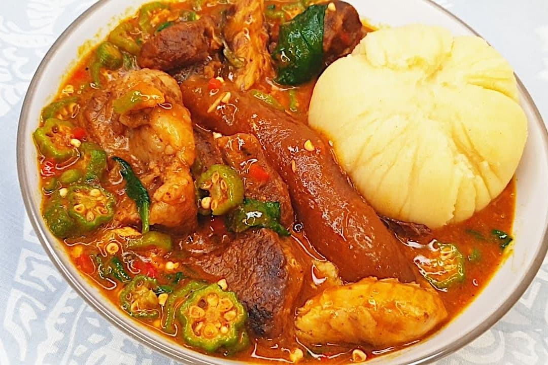 Okra Stew + Swallow Meal Combo